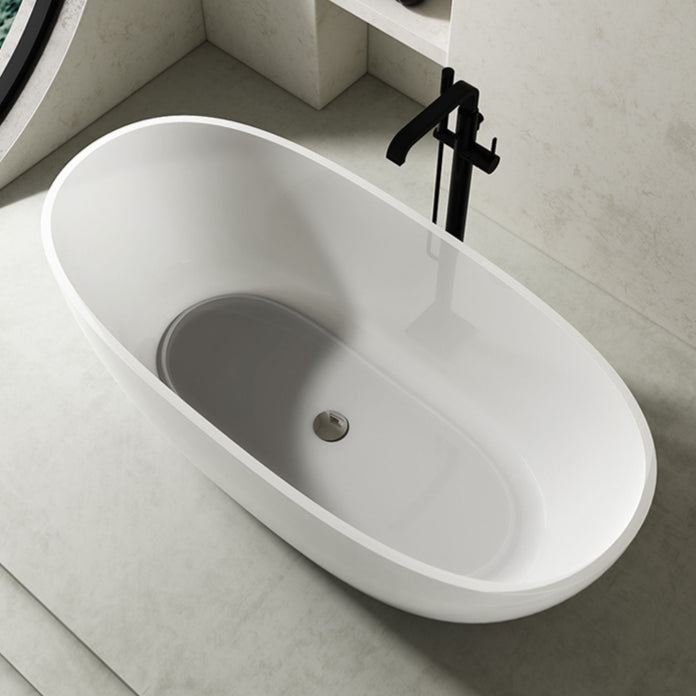 Antique Finish Soaking Bath Tub Stand Alone Modern Oval Bathtub