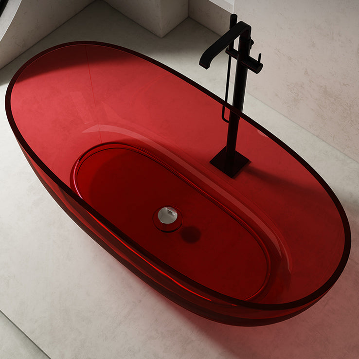Antique Finish Soaking Bath Tub Stand Alone Modern Oval Bathtub