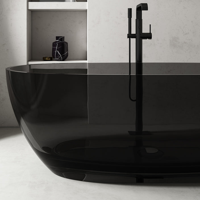 Antique Finish Soaking Bath Tub Stand Alone Modern Oval Bathtub
