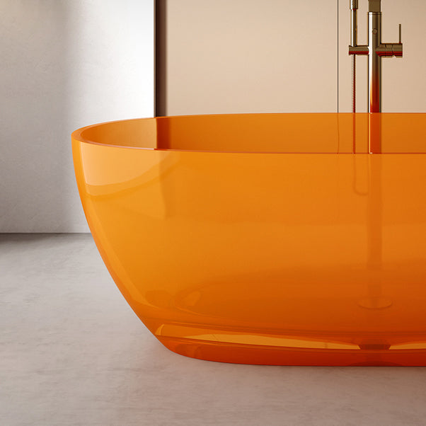 Antique Finish Soaking Bath Tub Stand Alone Modern Oval Bathtub