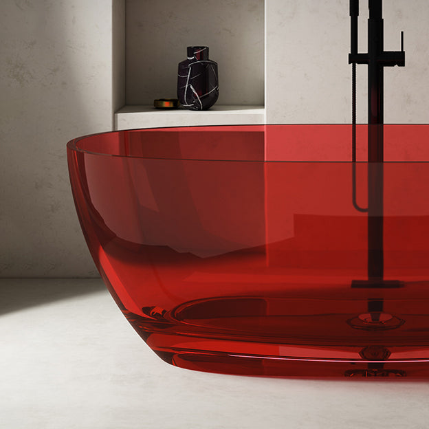 Antique Finish Soaking Bath Tub Stand Alone Modern Oval Bathtub