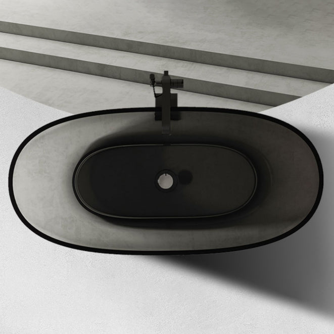Antique Finish Soaking Bath Tub Stand Alone Modern Oval Bathtub