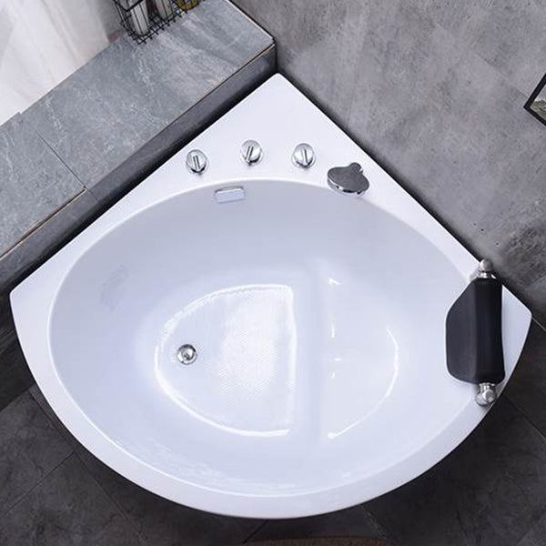 Flat Bottom Soaking Bathtub Antique Finish Corner Modern Bath Tub