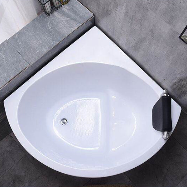 Flat Bottom Soaking Bathtub Antique Finish Corner Modern Bath Tub