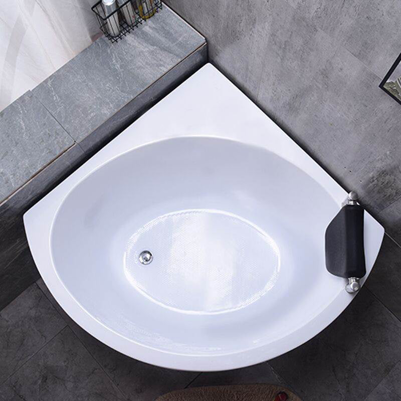 Flat Bottom Soaking Bathtub Antique Finish Corner Modern Bath Tub