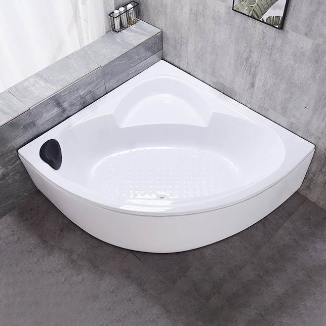 Flat Bottom Soaking Bathtub Antique Finish Corner Modern Bath Tub
