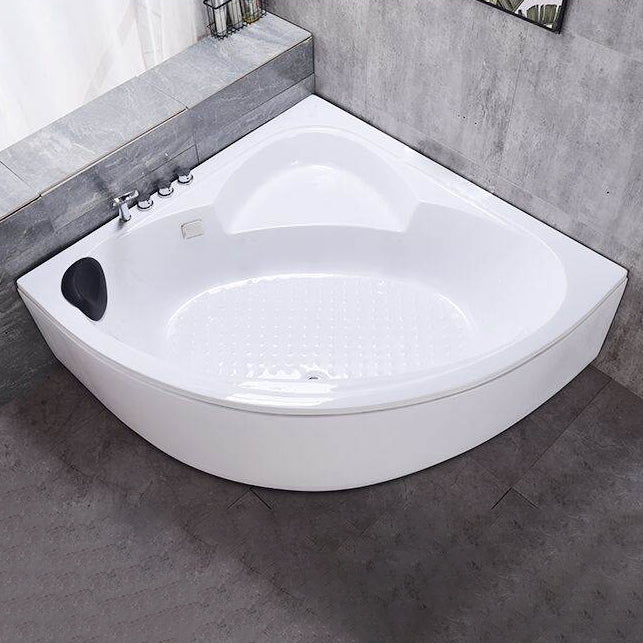 Flat Bottom Soaking Bathtub Antique Finish Corner Modern Bath Tub