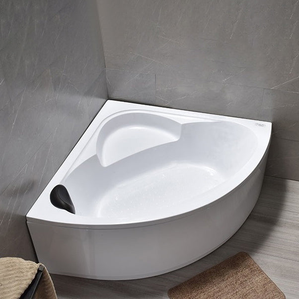Flat Bottom Soaking Bathtub Antique Finish Corner Modern Bath Tub