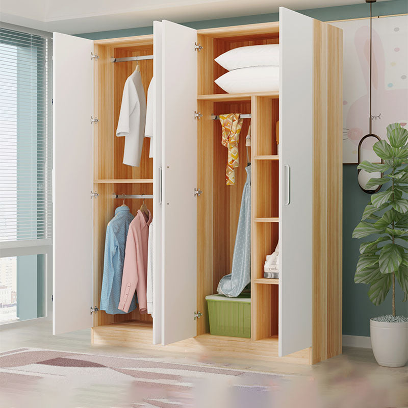 Contemporary Style Wardrobe Armoire Wood Combination Armoire for Bedroom