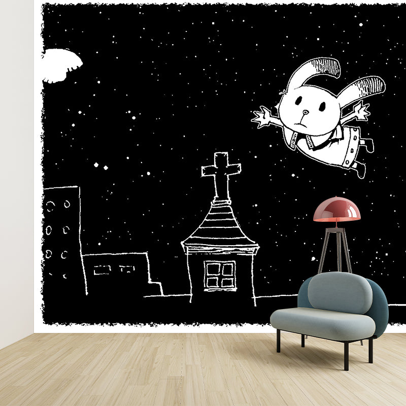 Cartoon Pattern Illustration Mural Mildew Resistant Wallpaper Sleeping Room Wall Mural