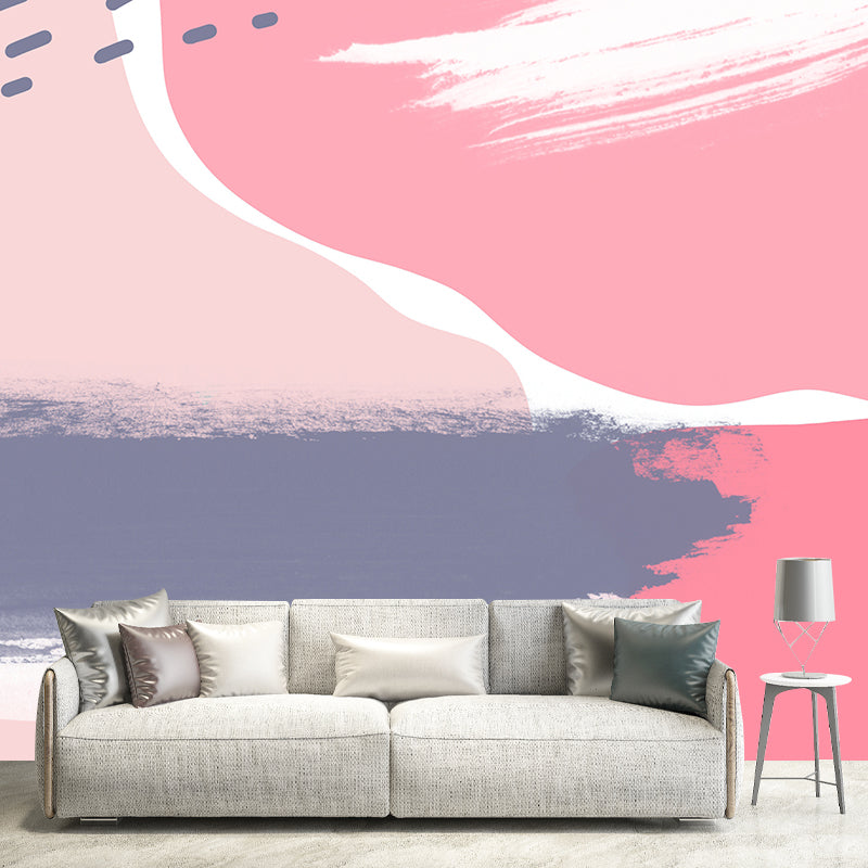 Abstract Illustration Mural Mildew Resistant Wallpaper Sleeping Room Wall Mural