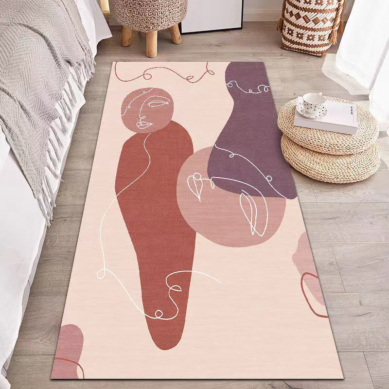 Nordic Color Piece Rug Polyester Color Block Rug Tear Resistant Rug for Home Decor
