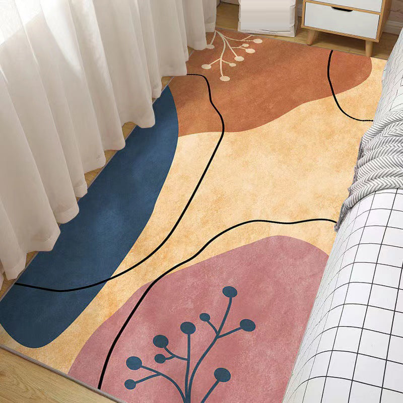 Nordic Color Piece Rug Polyester Color Block Rug Tear Resistant Rug for Home Decor