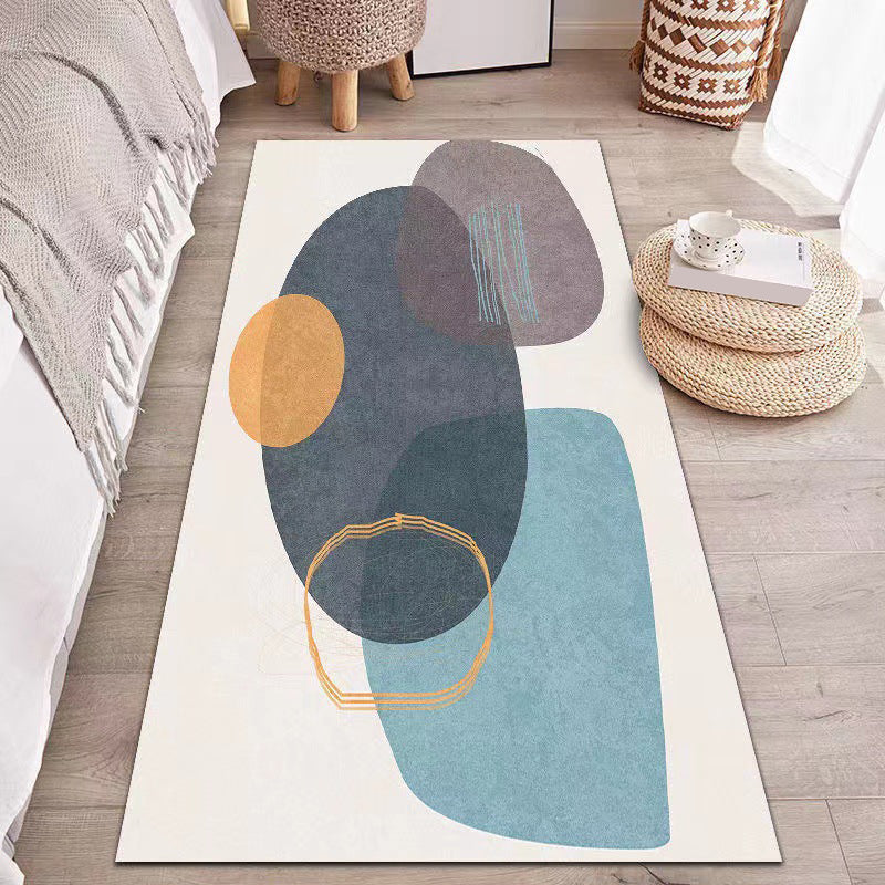 Nordic Color Piece Rug Polyester Color Block Rug Tear Resistant Rug for Home Decor