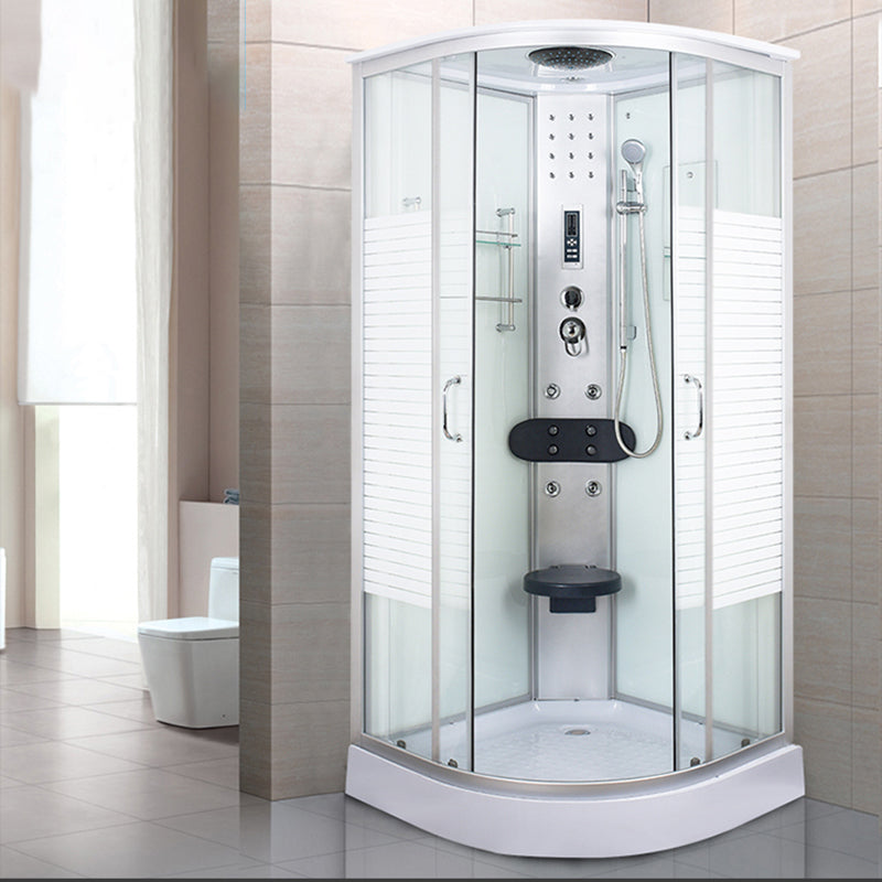 Round Shower Stall Tempered Glass Shower Stall with Rain Shower