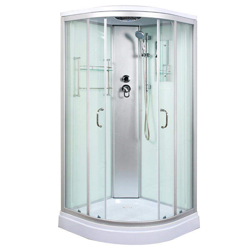Round Shower Stall Tempered Glass Shower Stall with Rain Shower