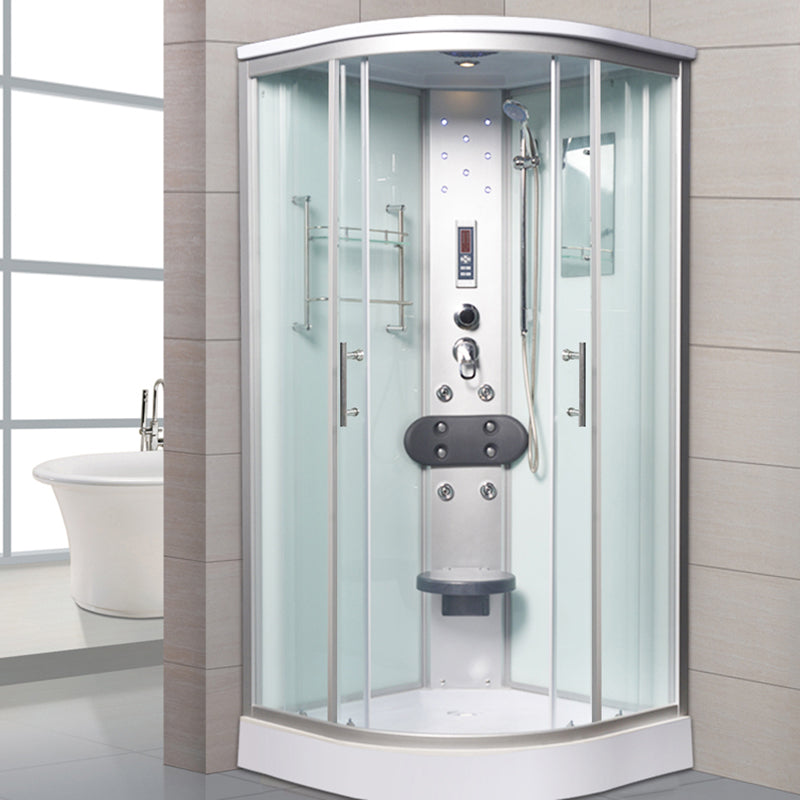 Round Shower Stall Tempered Glass Shower Stall with Rain Shower