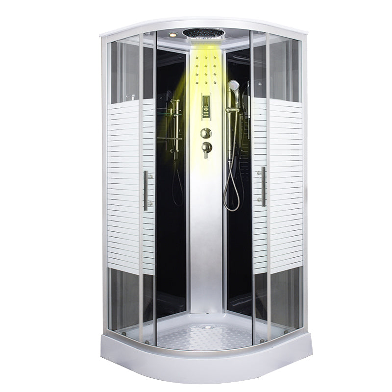 Round Shower Stall Tempered Glass Shower Stall with Rain Shower