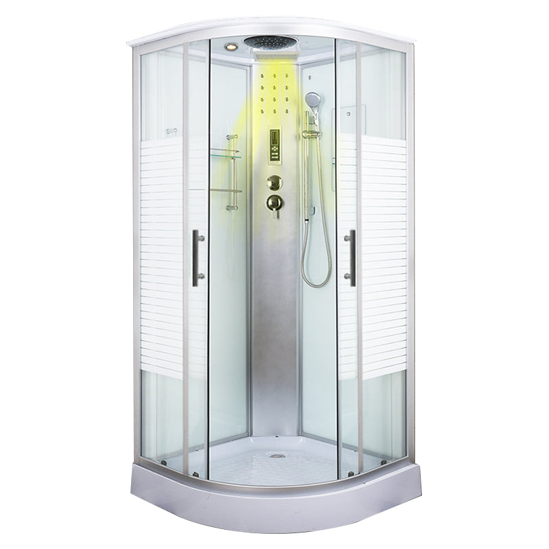 Round Shower Stall Tempered Glass Shower Stall with Rain Shower