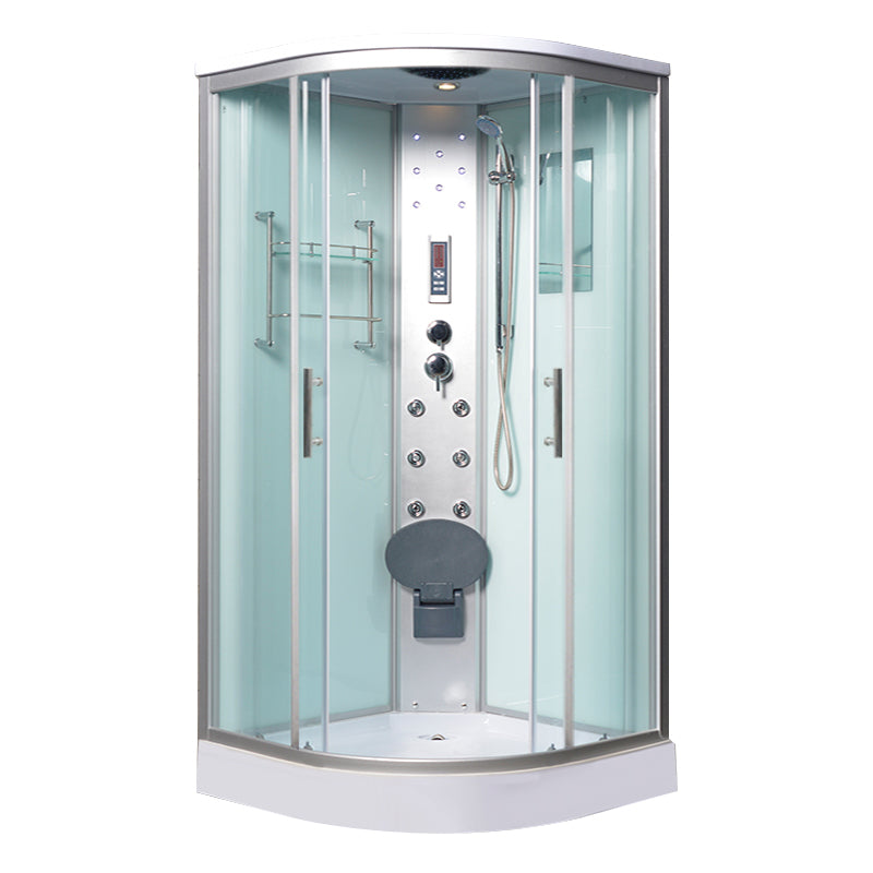 Round Shower Stall Tempered Glass Shower Stall with Rain Shower