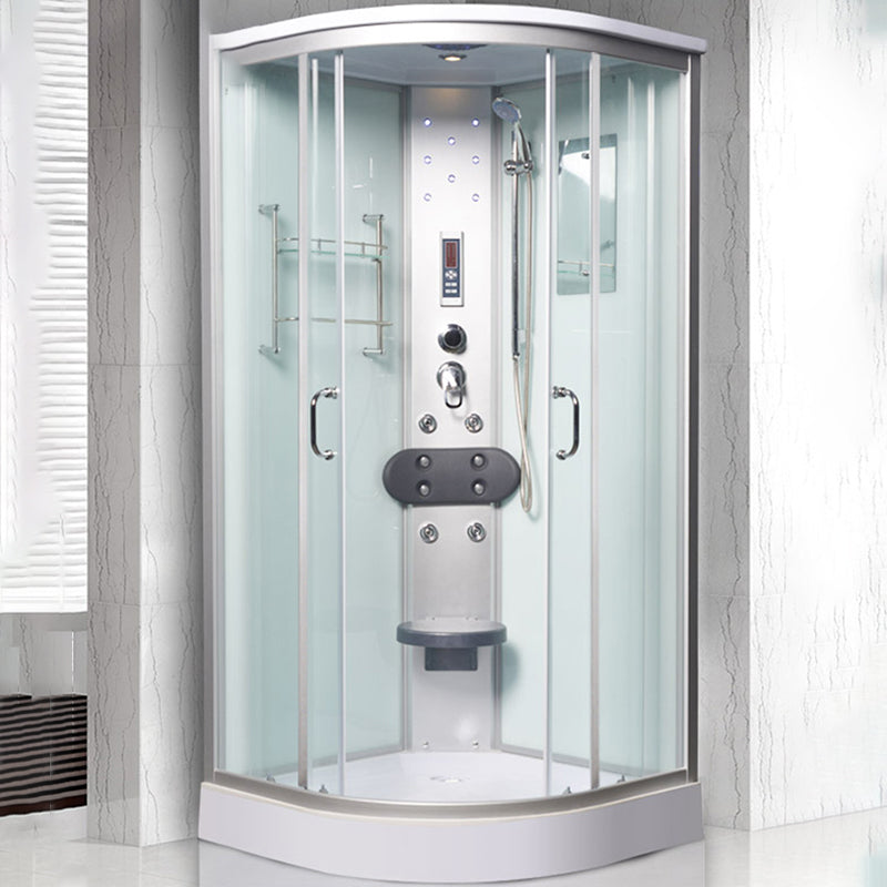 Round Shower Stall Tempered Glass Shower Stall with Rain Shower