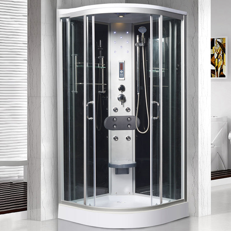 Round Shower Stall Tempered Glass Shower Stall with Rain Shower