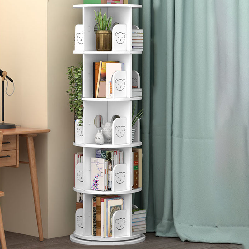 Contemporary Freestanding Book Organizer Circular Bookcase with Shelf