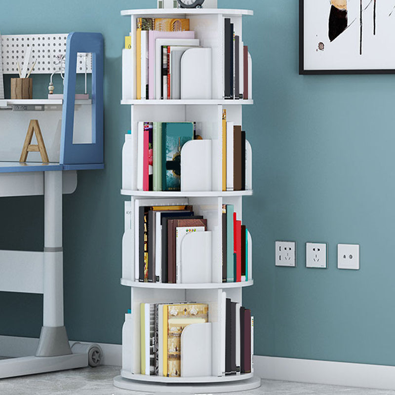 Contemporary Freestanding Book Organizer Circular Bookcase with Shelf