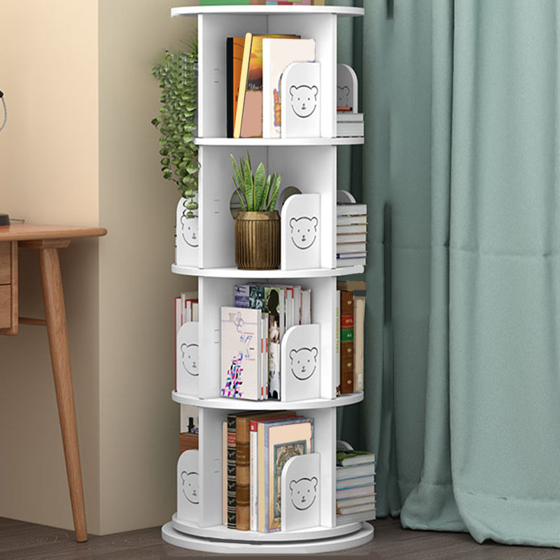 Contemporary Freestanding Book Organizer Circular Bookcase with Shelf
