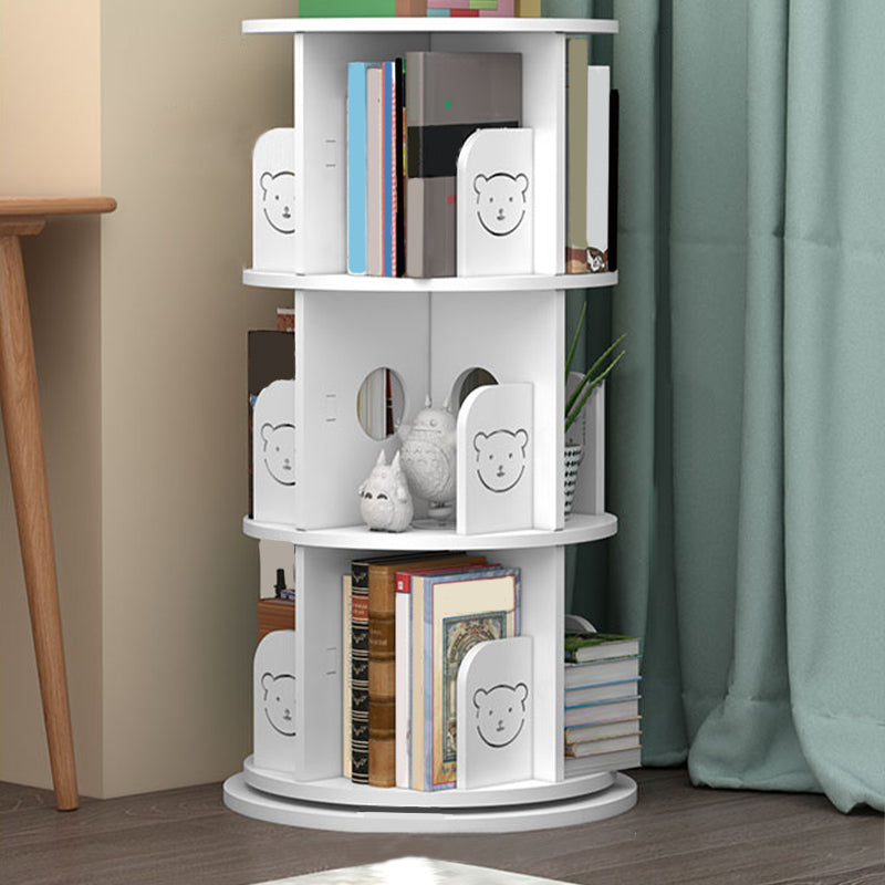 Contemporary Freestanding Book Organizer Circular Bookcase with Shelf