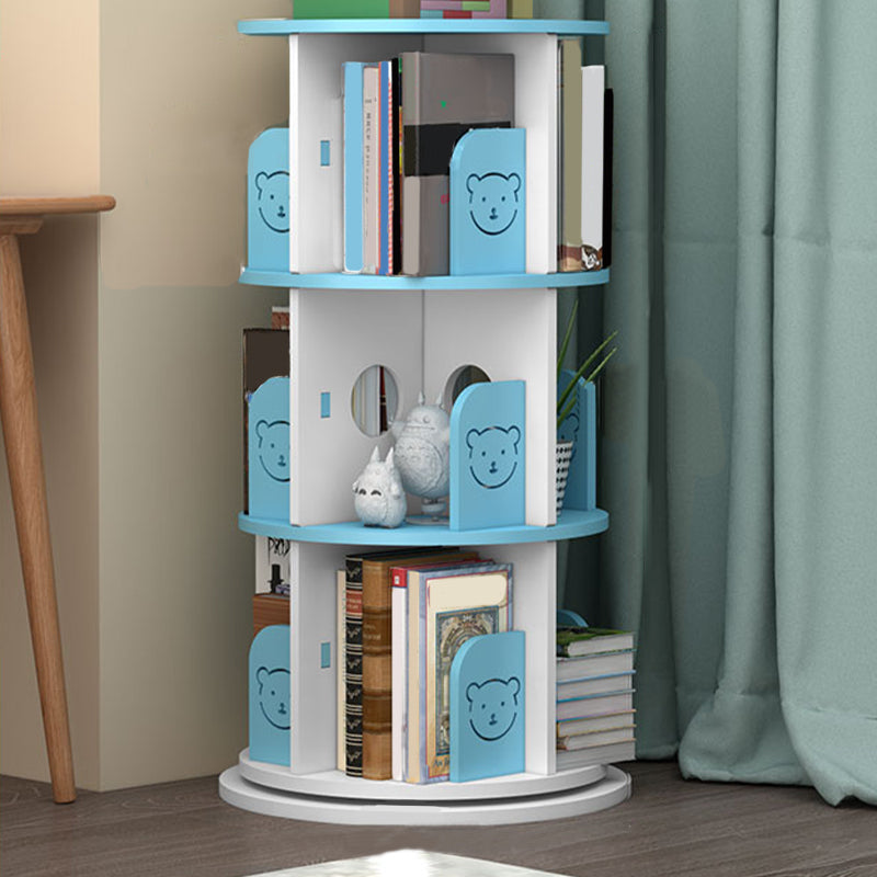 Contemporary Freestanding Book Organizer Circular Bookcase with Shelf