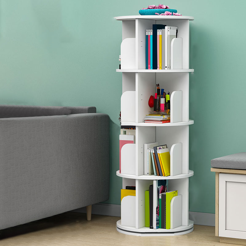 Contemporary Freestanding Book Organizer Circular Bookcase with Shelf