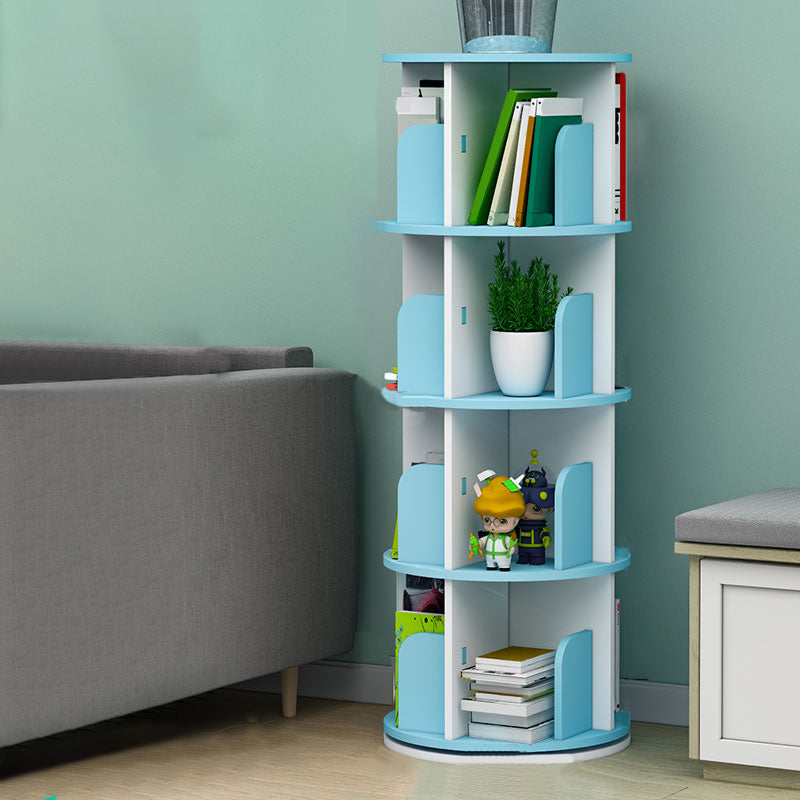 Contemporary Freestanding Book Organizer Circular Bookcase with Shelf