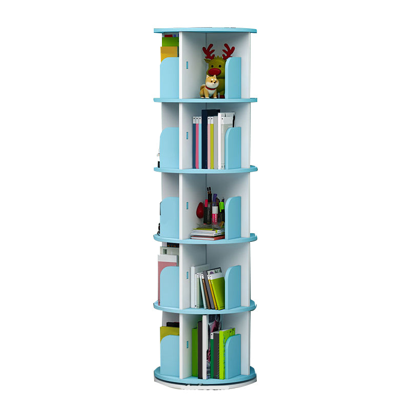 Contemporary Freestanding Book Organizer Circular Bookcase with Shelf