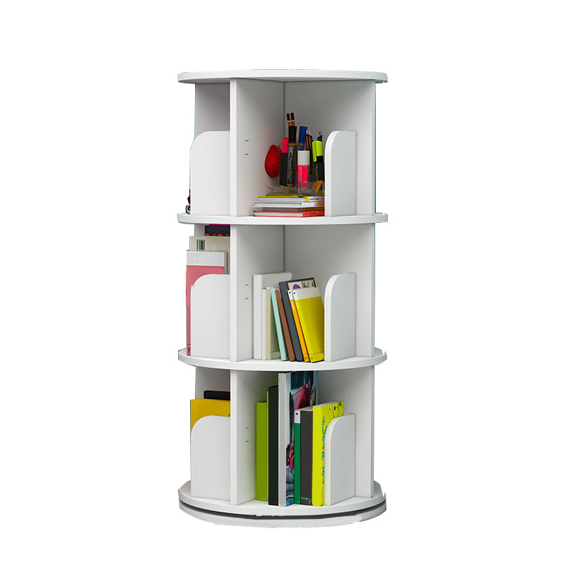 Contemporary Freestanding Book Organizer Circular Bookcase with Shelf