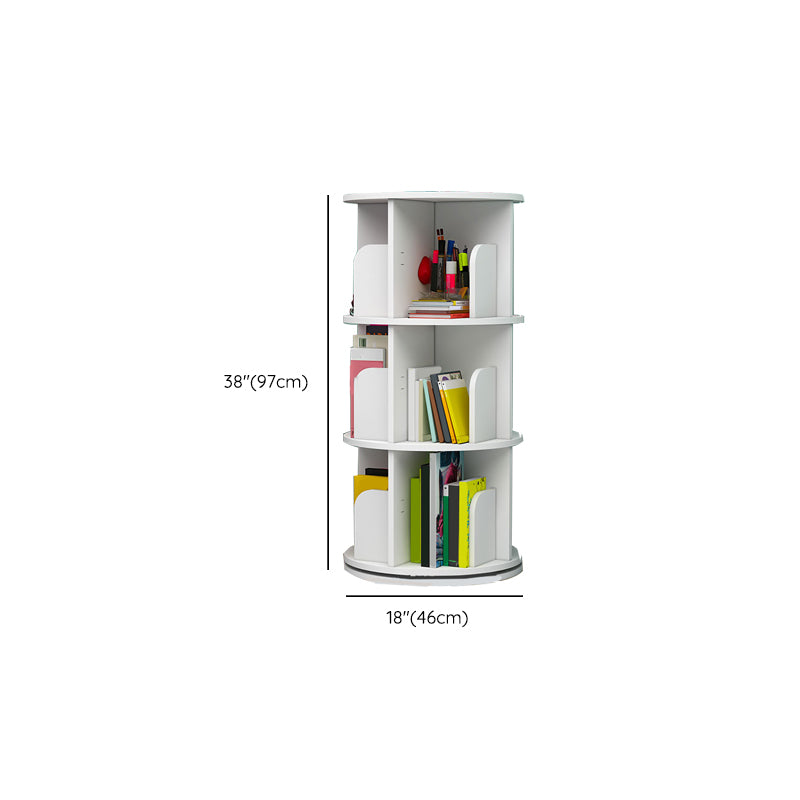 Contemporary Freestanding Book Organizer Circular Bookcase with Shelf