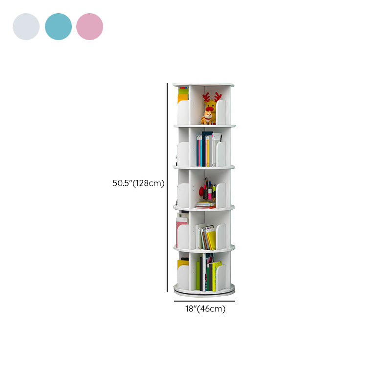 Contemporary Freestanding Book Organizer Circular Bookcase with Shelf