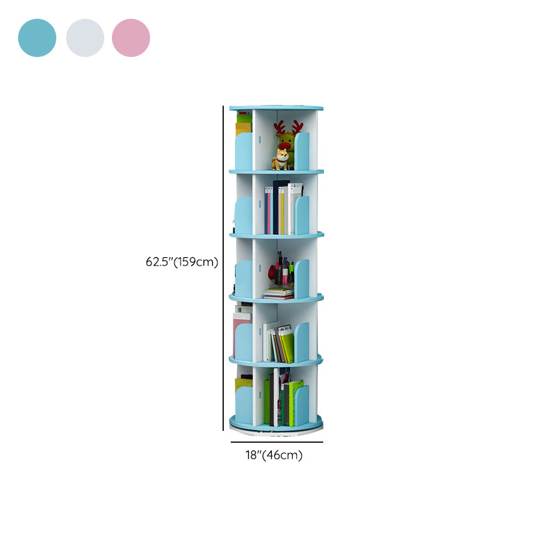 Contemporary Freestanding Book Organizer Circular Bookcase with Shelf