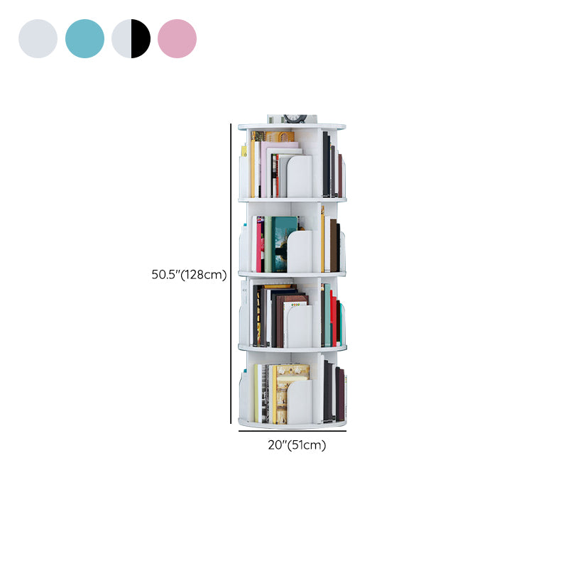 Contemporary Freestanding Book Organizer Circular Bookcase with Shelf