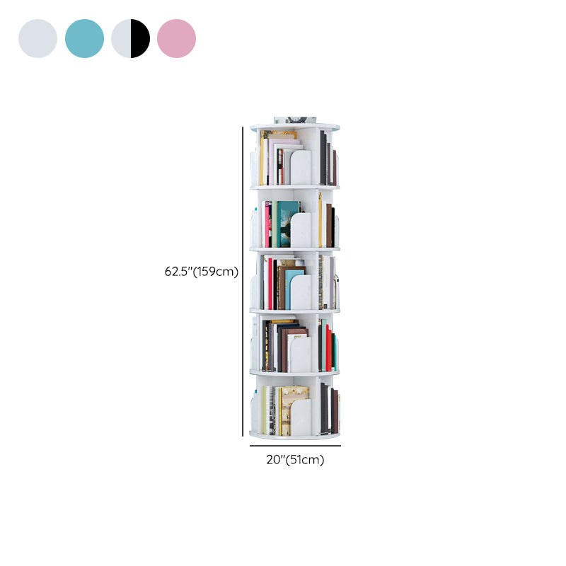 Contemporary Freestanding Book Organizer Circular Bookcase with Shelf