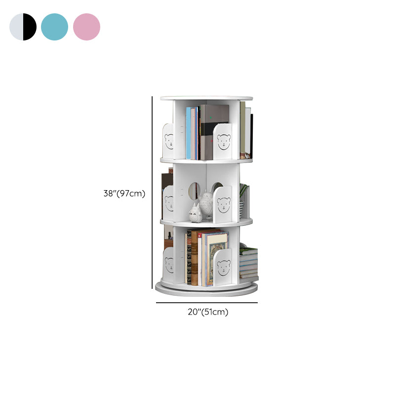 Contemporary Freestanding Book Organizer Circular Bookcase with Shelf