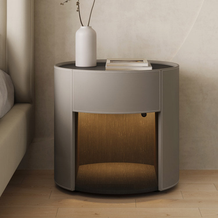 1 Drawer Standard Youth Nightstand Faux Leather Kids Nightstand