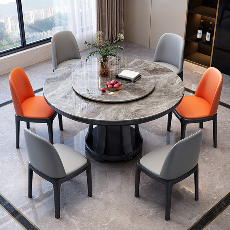 Sintered Stone Dining Table Round Pedestal Dinner Table for Dining Room
