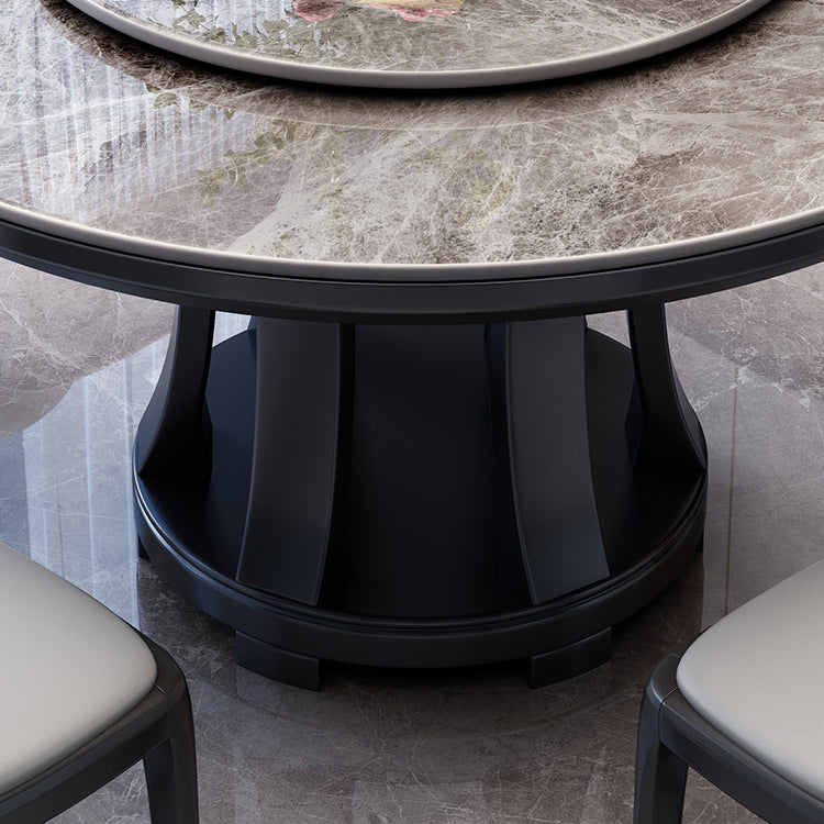 Sintered Stone Dining Table Round Pedestal Dinner Table for Dining Room