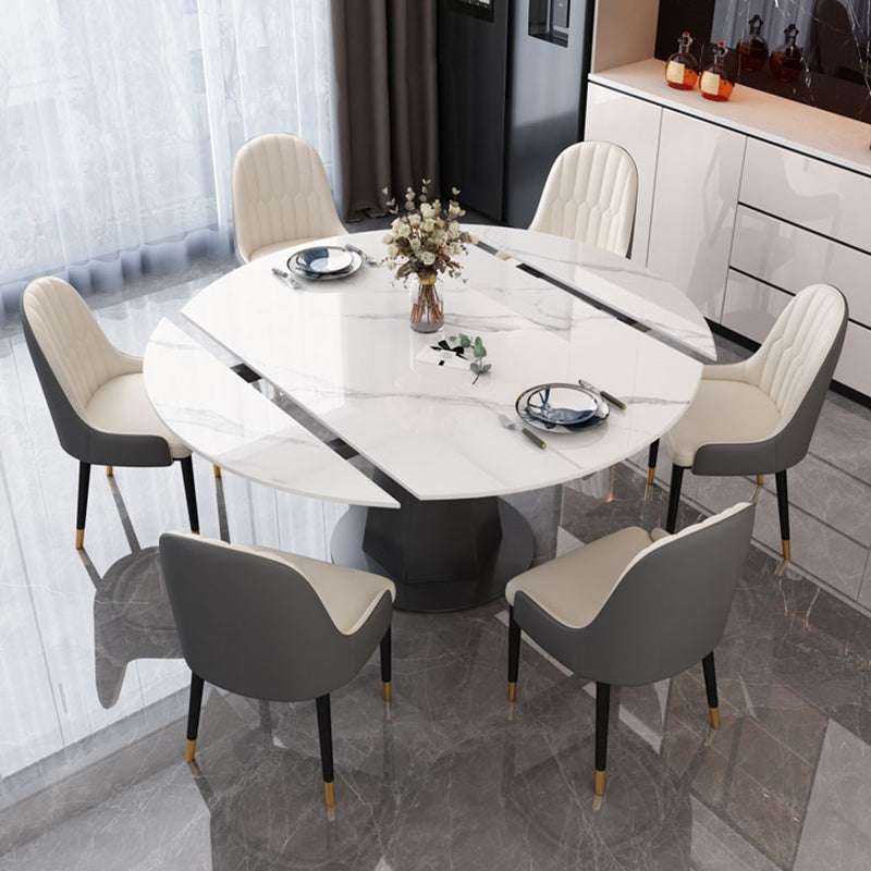 Modern Sintered Stone Dining Table Drop-Leaf Dinner Table for Dining Room