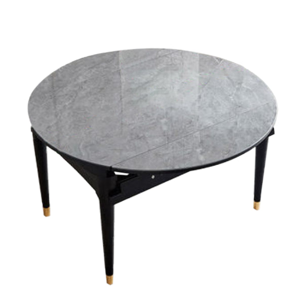 Sintered Stone Dining Table Round Drop-Leaf Dinner Table for Dining Room
