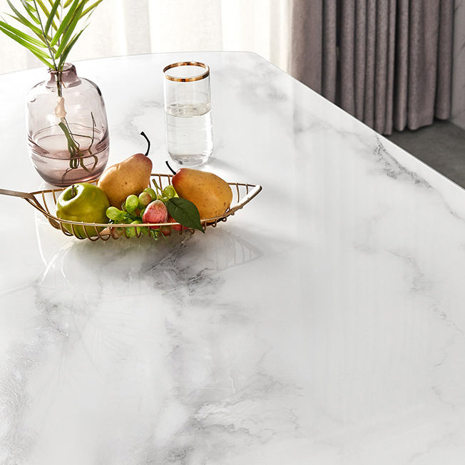 Sintered Stone Dining Table Round Drop-Leaf Dinner Table for Dining Room