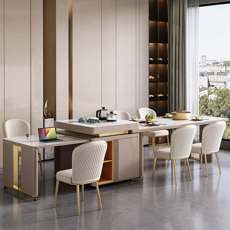 Sintered Stone Dining Table Modern Rectangle Dinner Table for Dining Room