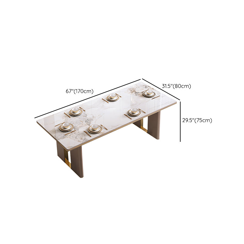 Sintered Stone Dining Table Modern Rectangle Dinner Table for Dining Room
