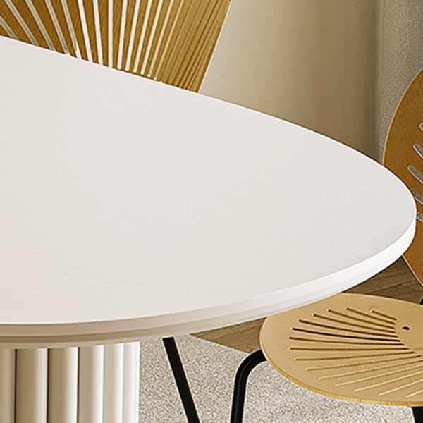 White Modern Dining Table Sintered Stone Dinner Table for Dining Room